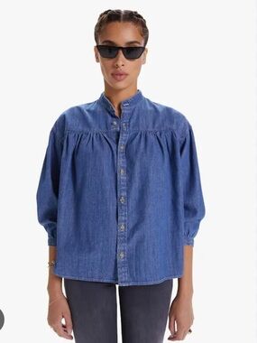 MOTHER The Gatherer Denim Shirt In Simple Things small